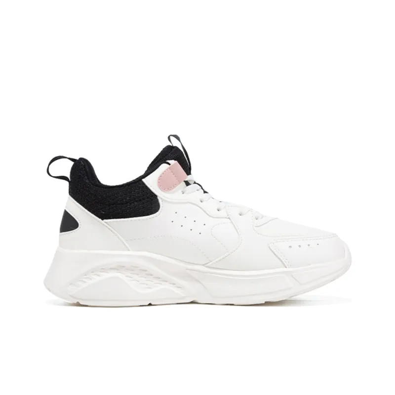 361° Casual Shoes Women's High Top Feather White/Obsidian Black-1