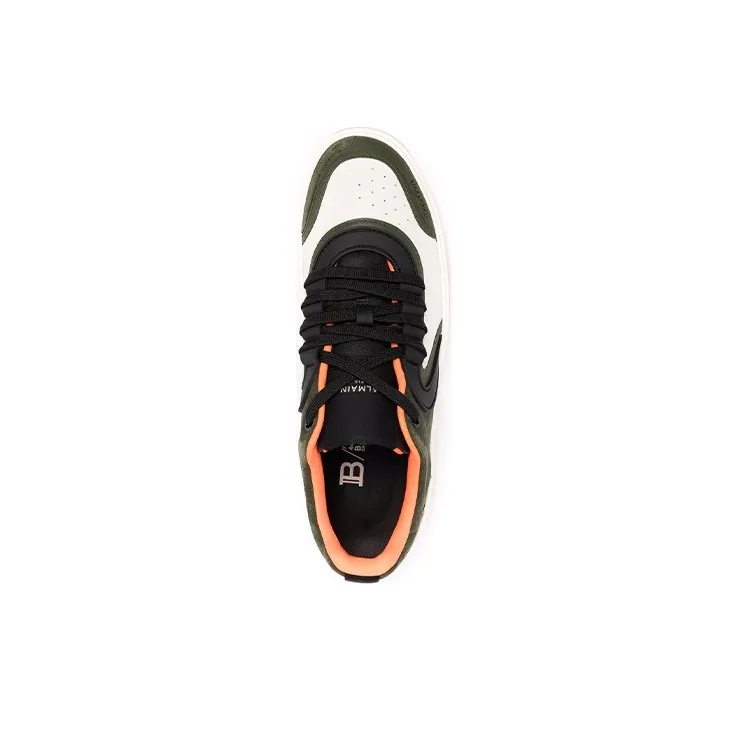 BALMAIN Skateboard Shoes Men Low-Top White Green-3