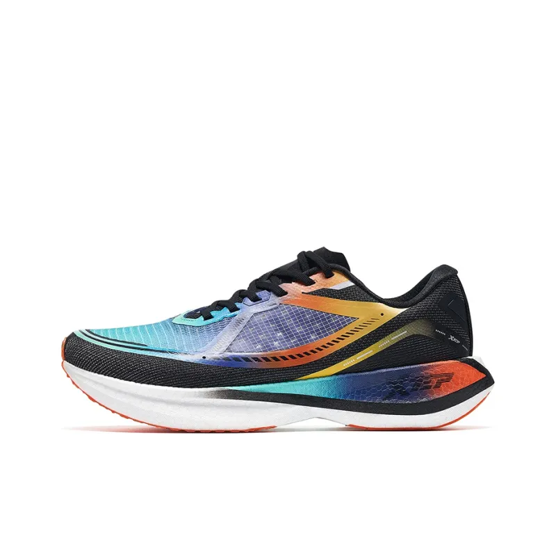XTEP 260 1.0 Cushioned Anti Slip Wear Resistant Breathable Lightweight Low Top Running Shoes Men's Black Green Orange-0