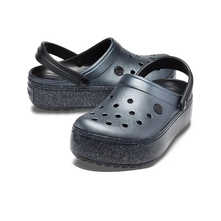 Crocs Crocband Platform Metallic Clogs 'Black'-3