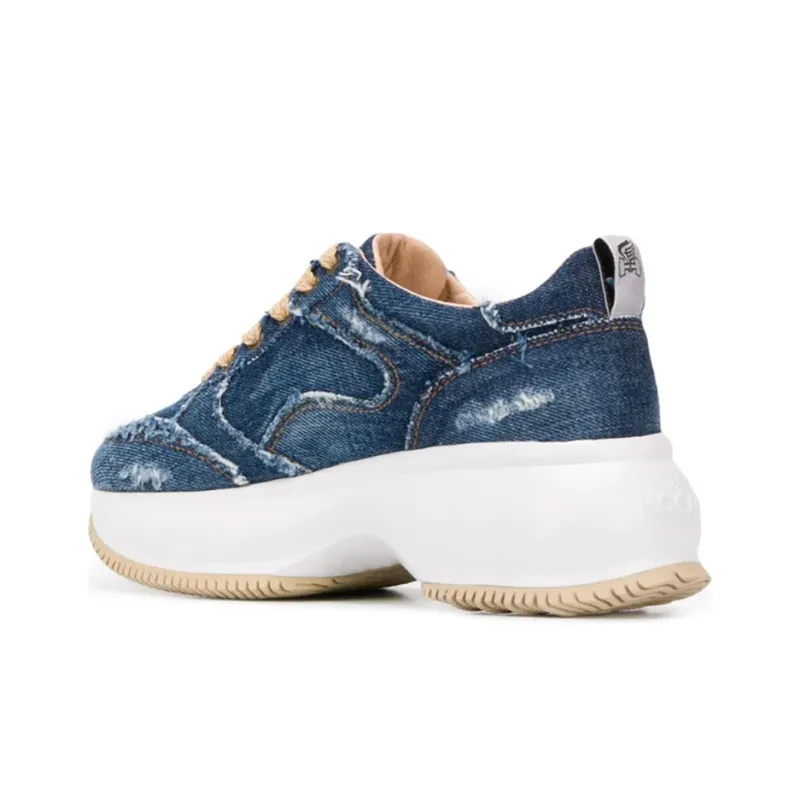 HOGAN Maxi I Active Cushioning Anti-Slip And Wear-Resistant Low-Top Running Shoes Women's Blue-3