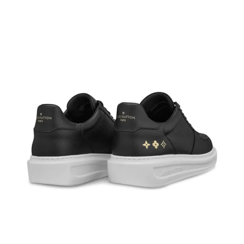 LOUIS VUITTON Beverly Hills Low Top Skateboard Shoes Men's Black-3