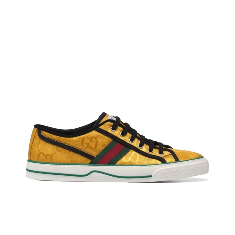 GUCCI Tennis 1977 Low-Top Stylish Skateboarding Shoes Men's Yellow-1