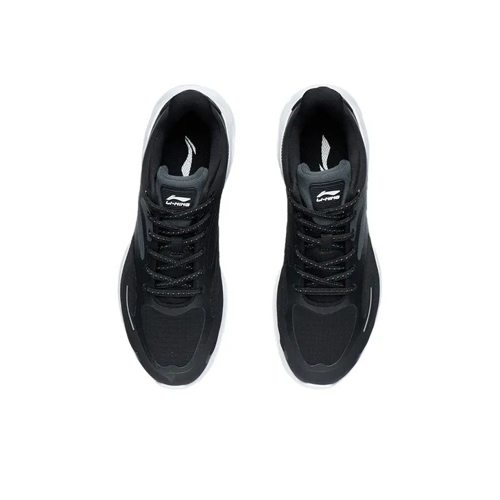 LiNing Low Top Casual Running Shoes Men's Black White-3