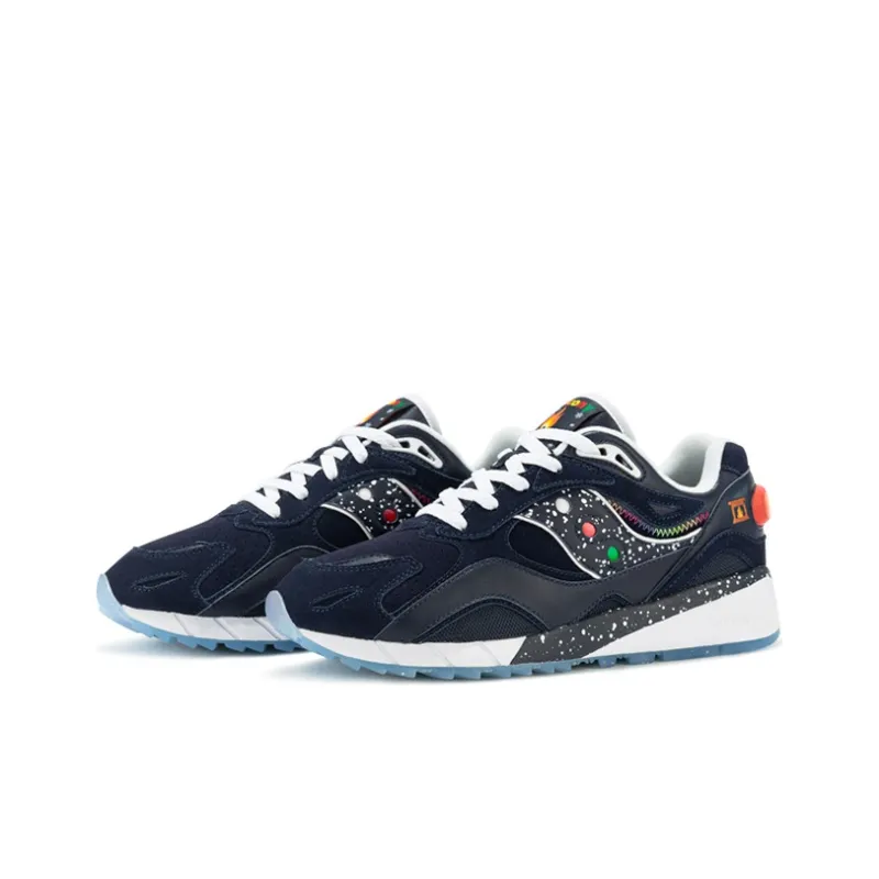 Saucony Shadow 6000 Cushioned Slip Resistant Water Resistant Low Top Running Shoes Unisex Blue White-3