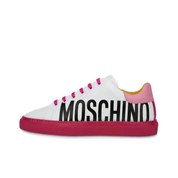 MOSCHINO Low-Top Stylish Skateboarding Shoes Women's Red White