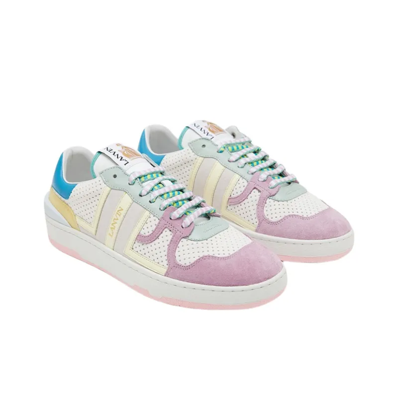 Lanvin Clay Low Top Stylish Skateboarding Shoes Men's White Yellow Valentine's Day Limited Edition-1