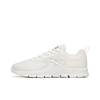 Anta Shock Absorbers Slip Resistant, Abrasion Resistant, Breathable Low Top Running Shoes Men's Ivory White