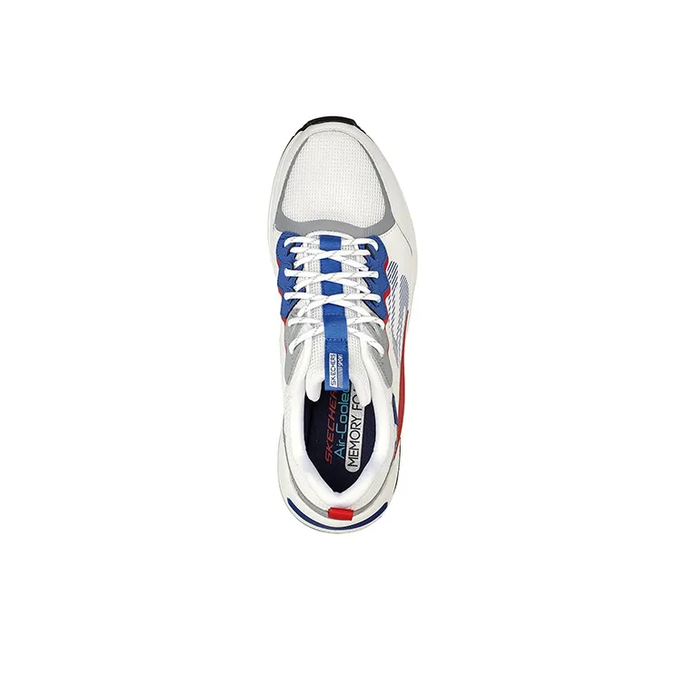 Skechers Global Jogger Cushioning Anti-Slip And Wear-Resistant Low-Top Casual Running Shoes Men's White Red Blue-3