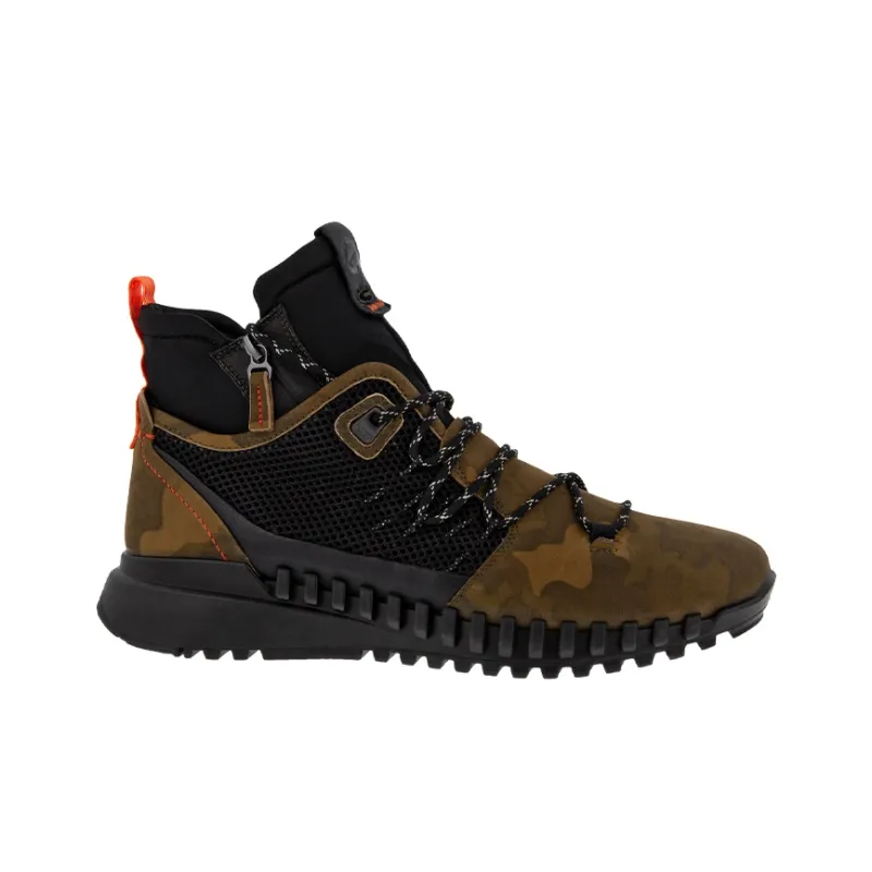 Ecco Zipflex Casual Shoes Men High Top Army Green-1