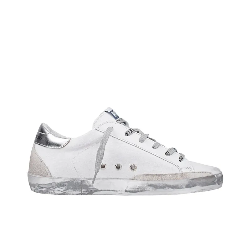 Golden Goose Super Star Low Top Skateboard Shoes Women's Silver-1