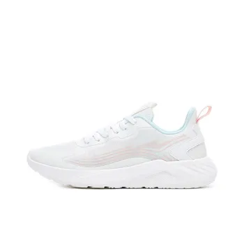 Erke Cushioning Anti Slip And Wear Resistant Low Top Sports Casual Shoes Women's White Pink