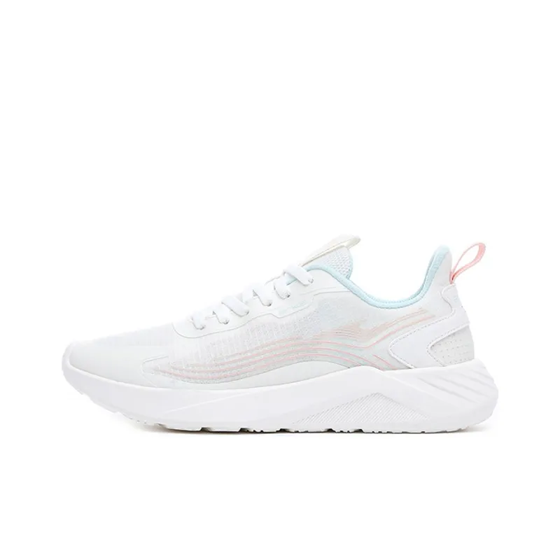 Erke Cushioning Anti Slip And Wear Resistant Low Top Sports Casual Shoes Women's White Pink-0