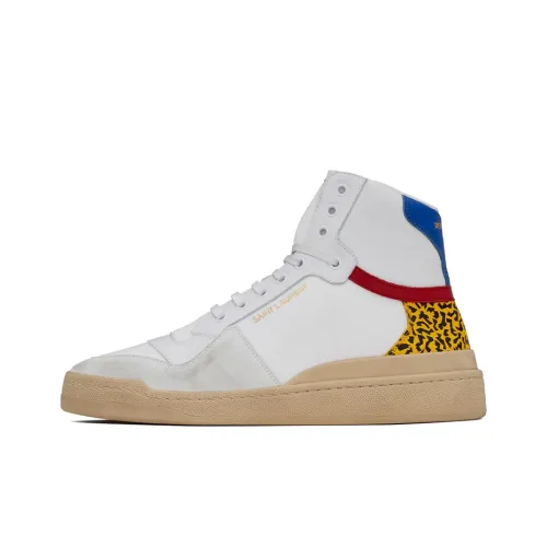 SAINT LAURENT Panelled Mid-top Sneakers
