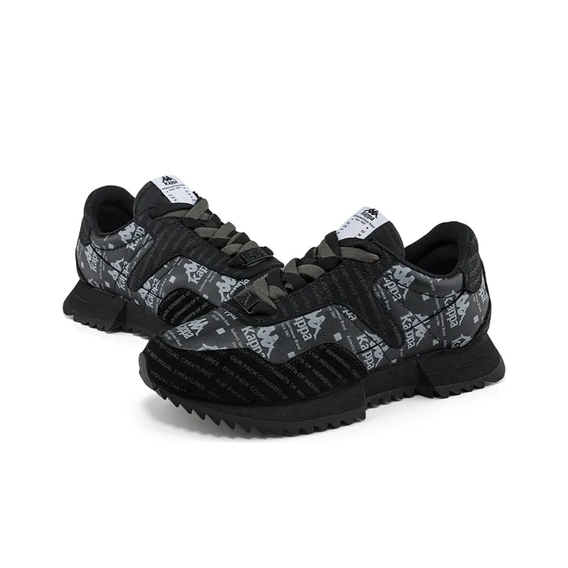 Kappa Wear Resistant Slip Resistant Low Top Casual Shoes Unisex Black-3