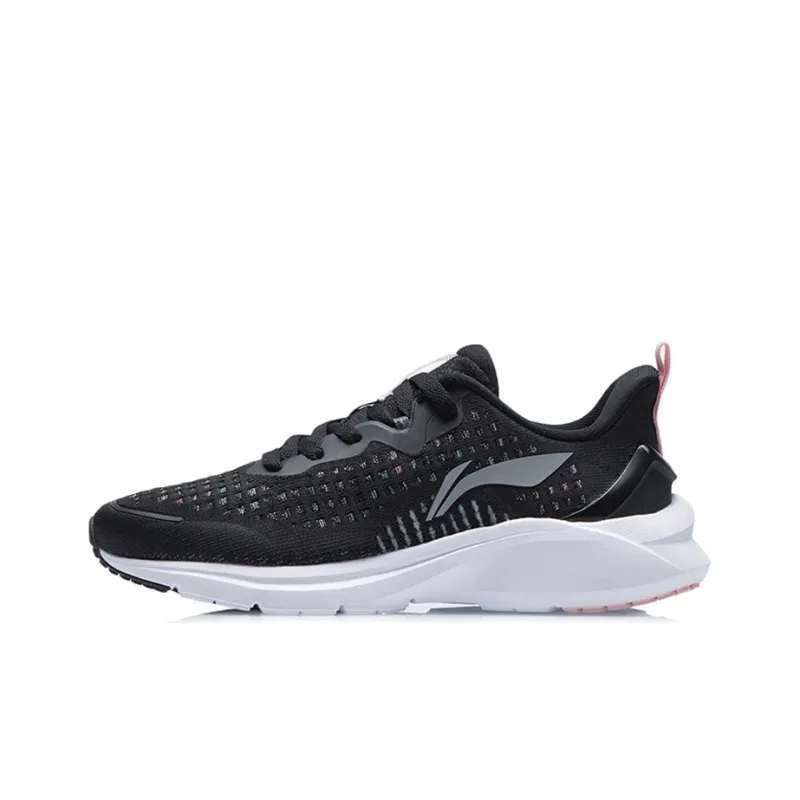 LiNing Abrasion Resistant Slip Resistant Cushioning Low Top Running Shoes Women's Black-0