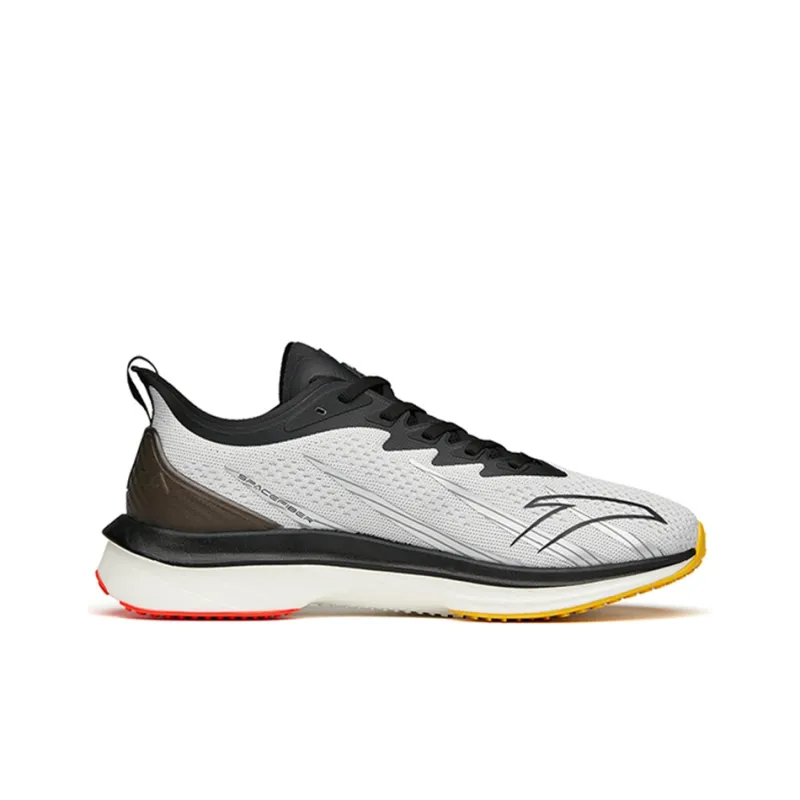 Anta Running Collection Cushioned Slip-Resistant Abrasion-Resistant Low-Top Running Shoes Men's Silver Black-1