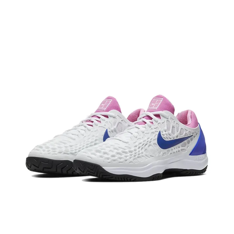 Nike Zoom Cage 3 Non-slip Lightweight Low-Top Tennis Shoes Unisex Blue White Pink-2