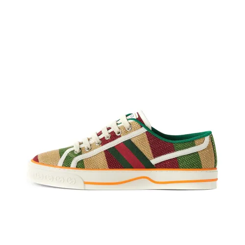 GUCCI Tennis 1977 Skateboard Shoes Women's Low-Top Yellow/Green/Red