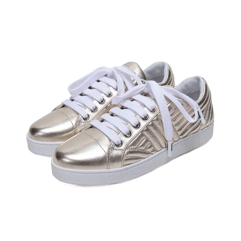 PRADA Low Top Stylish Skateboarding Shoes Women's Pyrite Yellow-2