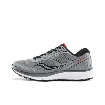 Saucony Cohesion 12 Cushioning, Slip Resistant, Abrasion Resistant, Breathable Low Top Running Shoes Men's Silver Black