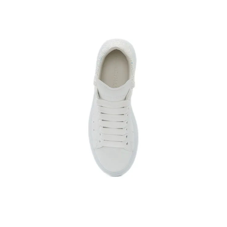Alexander McQueen Oversized Sneaker 'White Silver Glitter' Women's-4