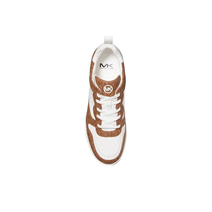 MICHAEL KORS Baxter Low Top Stylish Skateboarding Shoes Men's White Brown-4