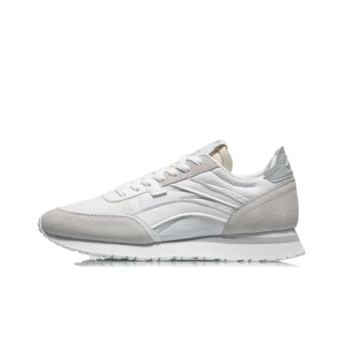 LiNing ChengFeng Cushioned Anti Slip And Wear Resistant Lightweight Low Top Running Shoes Men's Mist White
