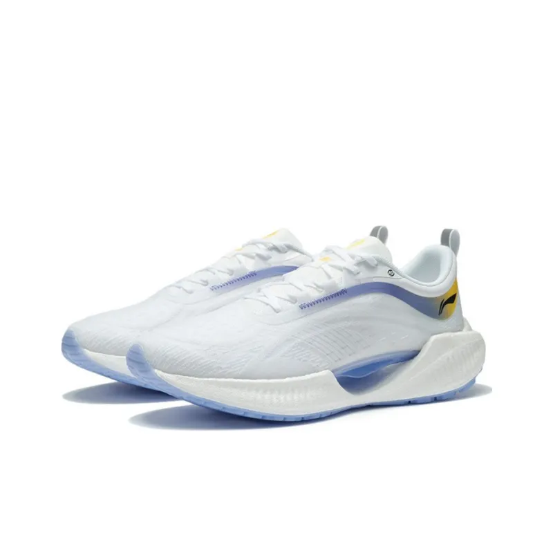 LiNing Super Light 19 Cushioning Anti-Slip And Wear-Resistant Reflective Low-Top Running Shoes Women's White Blue-2