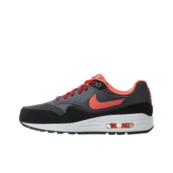 Nike Air Max 1 Cushioned Anti-Slip Wear-Resistant Breathable Lightweight Low-Top Running Shoes GS Black Gray Red