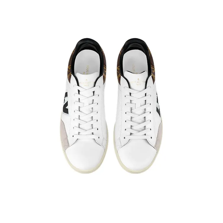 LOUIS VUITTON Luxembourg Stylish Skateboarding Shoes Men's White Brown-3