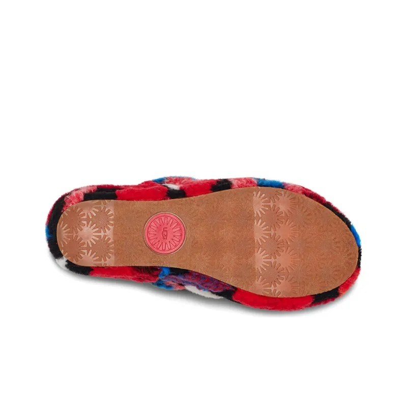 UGG Fluff Yeah Slide Cali Collage Red Women's-5