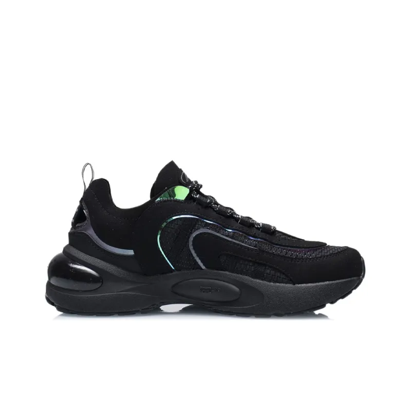 LiNing V8 Support Cushioning Abrasion Resistant Low Top Running Shoes Women's Black-1