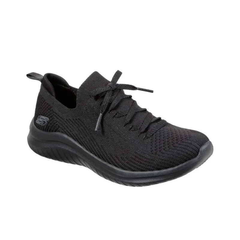 Skechers Ultra Flex 2.0 Cushioning Anti-Slip And Wear-Resistant Low-Top Running Shoes Women's Pure Black-2