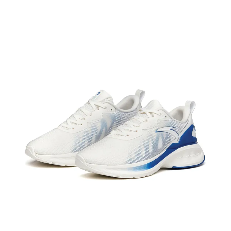 Anta Tron 1.5 Cushioned Slip Resistant Abrasion Resistant Breathable Low Top Running Shoes Men's White Blue-1