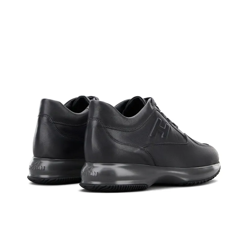 HOGAN Interactive Cushioning Anti Slip And Wear Resistant Low Top Casual Shoes Men's Black-3