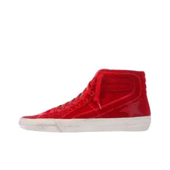 Golden Goose Slide Skateboard Shoes Women's Mid-Top Red