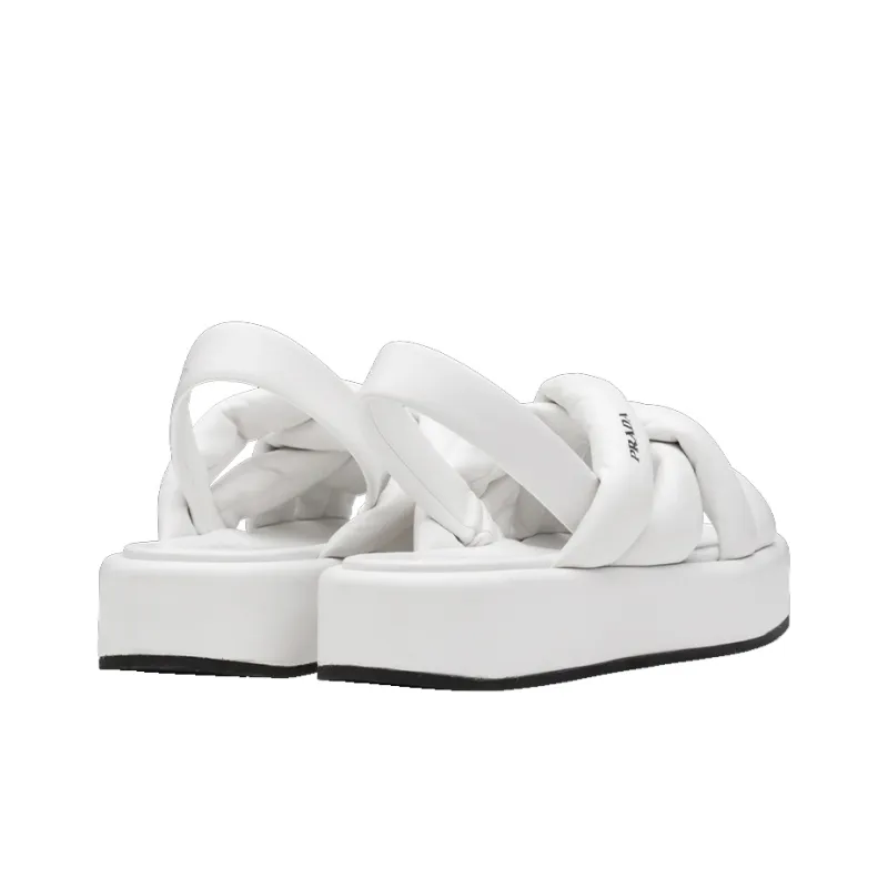 PRADA Nappa Casual Sandal Women's White-4
