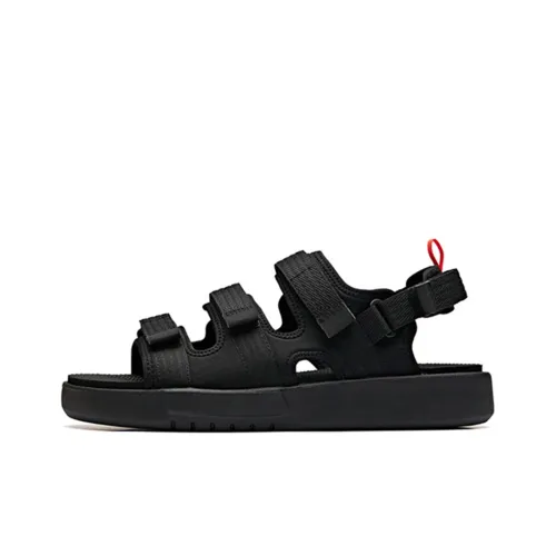 ANTA Beach Sandals Men Black/Neon Bright Dark Red
