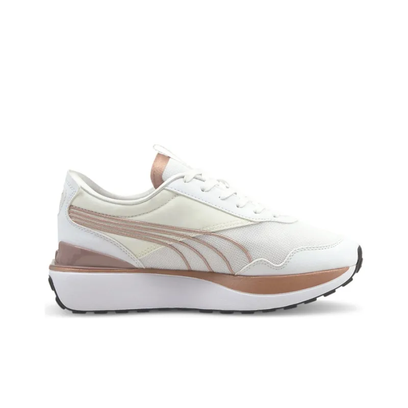 PUMA Cruise Rider Trainer Metal Lightweight And Breathable Low-Top Running Shoes Women's White Umber-1