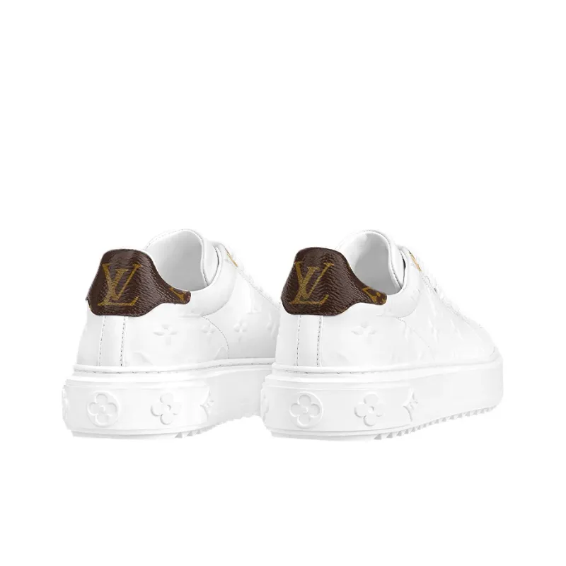 LOUIS VUITTON Time Out Sneakers 'White With White Monogram' Women's-4