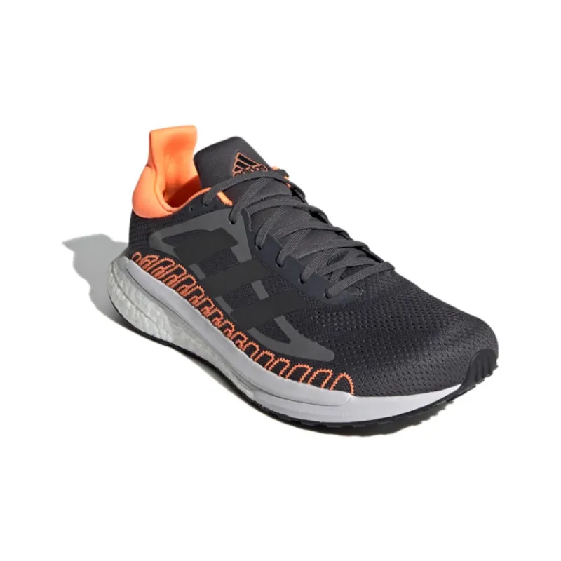 Adidas Solar Glide Breathable Low-Top Casual Running Shoes Men's Gray Orange-2