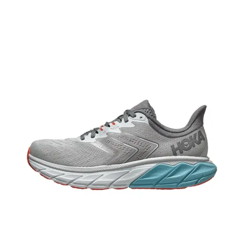 HOKA ONE ONE Arahi 5 Running Shoes Men Low-Top Gray/Blue/Red