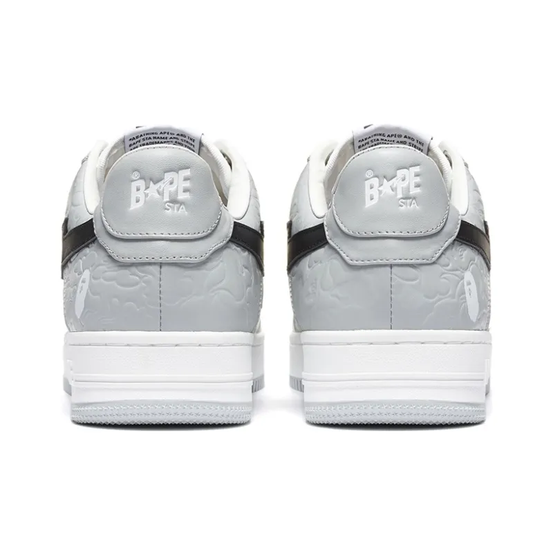 A BATHING APE Bape Sta Low Grey Black-4