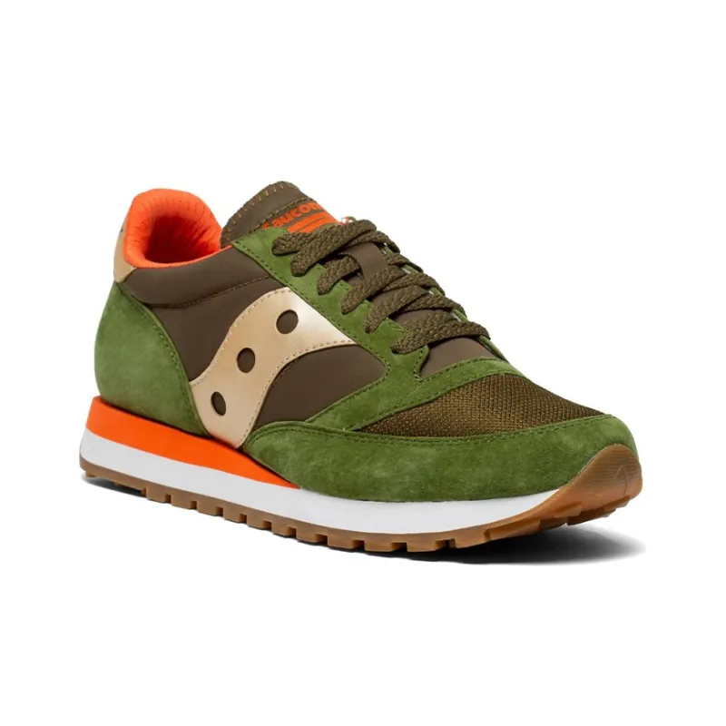 Saucony Jazz 81 Running Shoes Unisex Low-Top Green/Brown/Orange/White-2