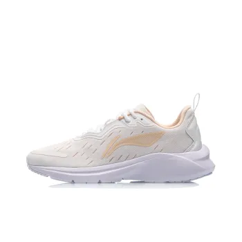 LiNing Slip Resistant Cushioning Low Top Running Shoes Women's White Orange