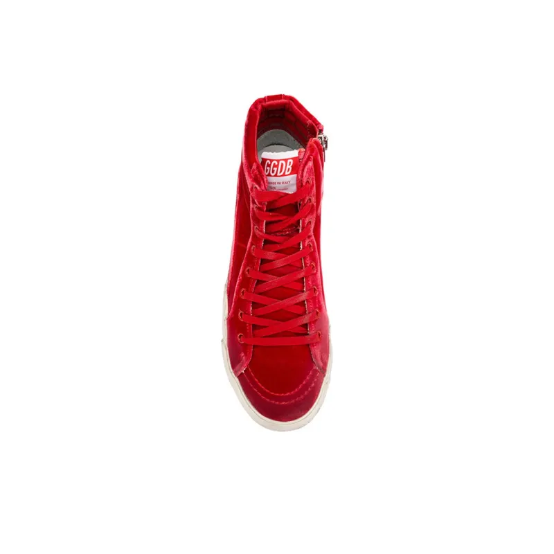 Golden Goose Slide Skateboard Shoes Women's Mid-Top Red-3