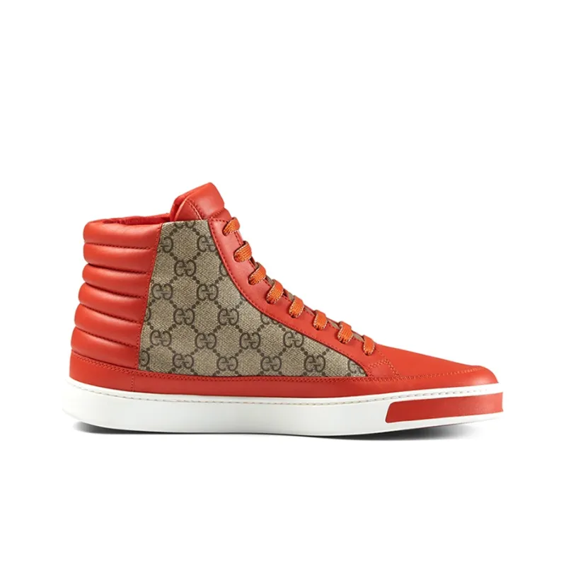 GUCCI Skateboard Shoes Men High-Top Orange-1