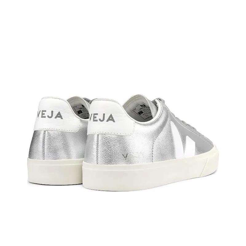 VEJA Campo Chromefree Lace Up 'Silver White'-3