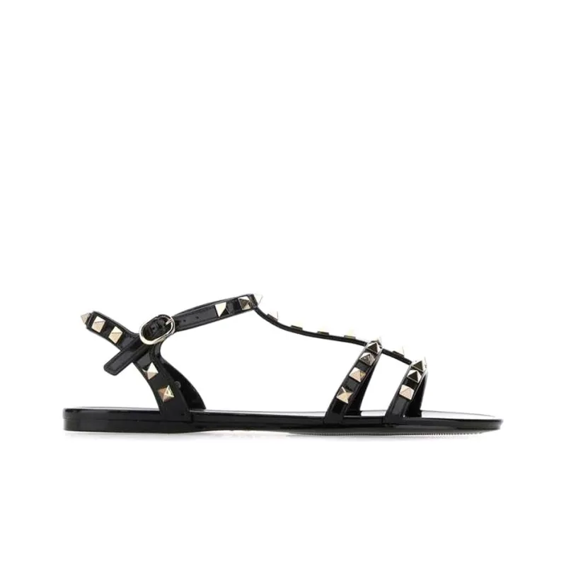 Valentino Rockstud One Strap Sandals Women's Black-1